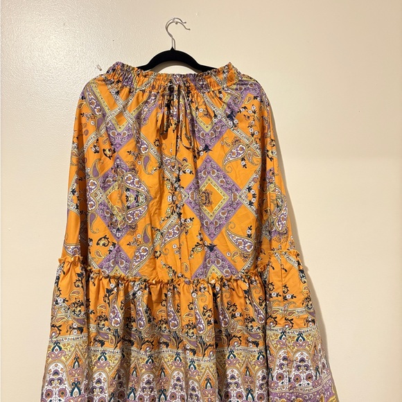 Dresses & Skirts - Bohemian Orange and Purple Maxi Skirt
